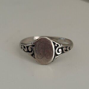 Antique Sterling Silver Signet “B” Ring